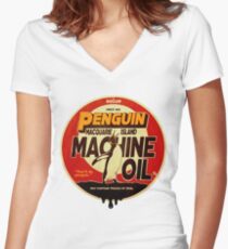 The Dollop - Penguin Oil Women's Fitted V-Neck T-Shirt