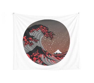 The Evil Wave - Circular Wall Tapestry