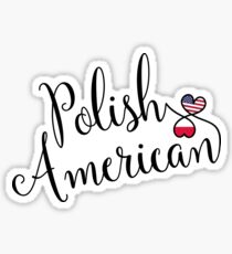 Polish American Entwined Hearts Sticker Sticker