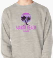 Waikiki Beach Hawaii Vintage Retro Beach Pullover