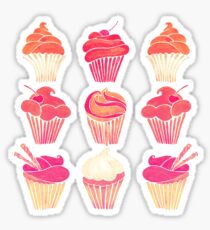 Pegatina Cupcake Collection - Paleta de color rosa y crema