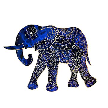 Artwork thumbnail, Blue Watercolor Mama Elephant by heartsake