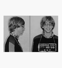 Bill Gates Mug Shot Horizontal Black And White Mugshot Photographic Print