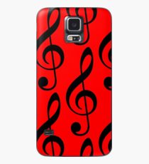 Treble Clef on Red Case/Skin for Samsung Galaxy