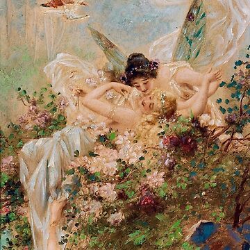 Artwork thumbnail, Two Fairies Embracing in a Landscape with a Swan // Hans Zatzka by engiel