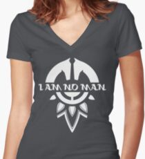 I Am No Man Women's Fitted V-Neck T-Shirt