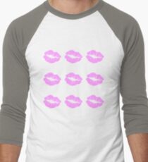 3 x 3 Pink Kisses Baseballshirt für Männer