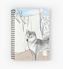 Shiba inu, Kimono and Summer breeze Spiral Notebook
