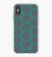 Teal Blue Flower Minimalist | Pattern iPhone Case