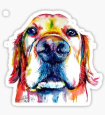 golden retriever watercolor Sticker