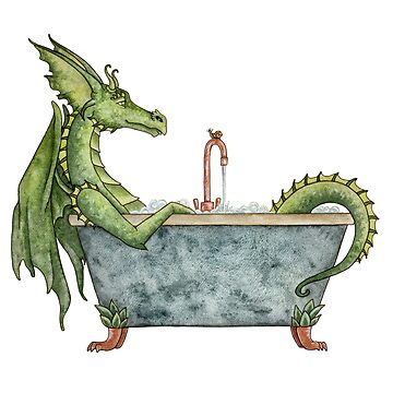 Artwork thumbnail, Dragons Love Bubble Baths by AmyBrownArt