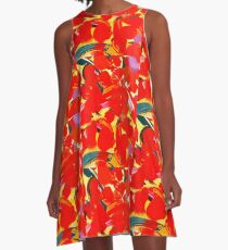 Red Petals A-Line Dress