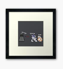 Robot vs Droid Battle Framed Print