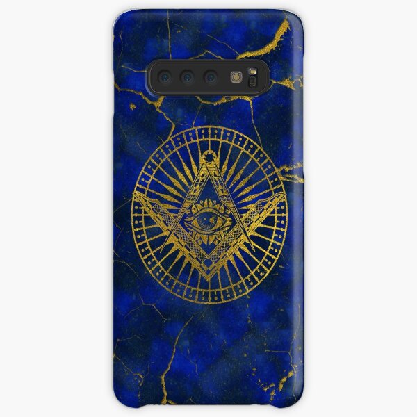 All Seeing Mystic Eye in Masonic Compass on Lapis Lazuli Samsung S10 Case