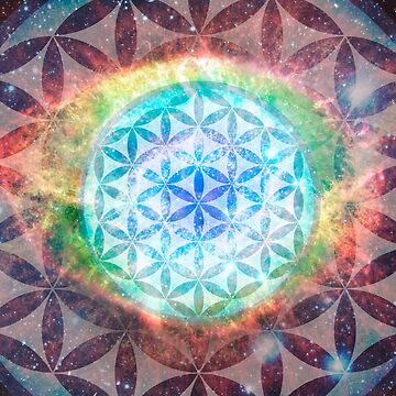 Artwork thumbnail, The Flower Of Life Colorful Space Design by Truthseekmedia