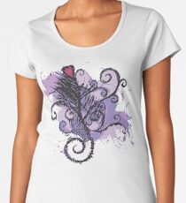 Camiseta premium de cuello ancho Dolor de cabeza floral