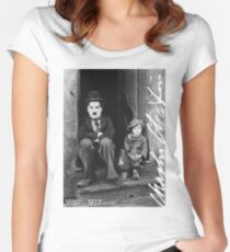 Camiseta entallada de cuello ancho Charlie Chaplin