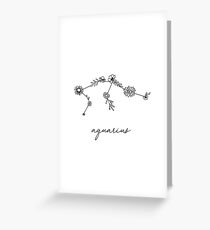 Aquarius Zodiac Wildflower Constellation Greeting Card