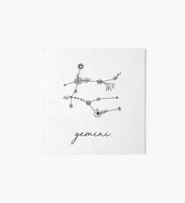Gemini Zodiac Wildflower Constellation Art Board