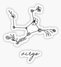 Virgo Zodiac Wildflower Constellation Sticker