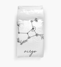 Virgo Zodiac Wildflower Constellation Duvet Cover