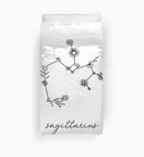 Sagittarius Zodiac Wildflower Constellation Duvet Cover