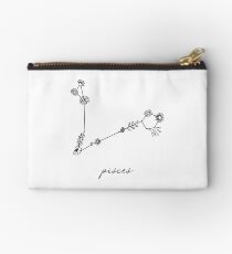 Pisces Zodiac Wildflower Constellation Studio Pouch