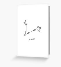 Pisces Zodiac Wildflower Constellation Greeting Card