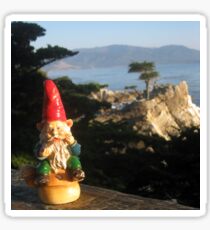 Gnome with Monterey's Lone Cypress Sticker