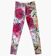 Burgundy Roses Leggings