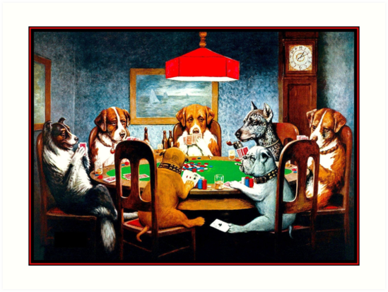 &quot;HUNDE, die POKER SPIELEN Weinlese CM Coolidge Druck&quot; Kunstdruck von