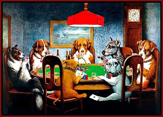 &quot;DOGS PLAYING POKER Vintage C M Coolidge Print&quot; Poster by posterbobs
