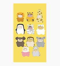 Cutie babies in teddy costumes Photographic Print