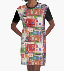 City Map Graphic T-Shirt Dress