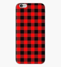 Classic Dark Red and Black Lumberjack Buffalo Plaid Fabric iPhone Case