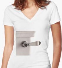 Handle of toilet bowl - Ручка унитаза Women's Fitted V-Neck T-Shirt