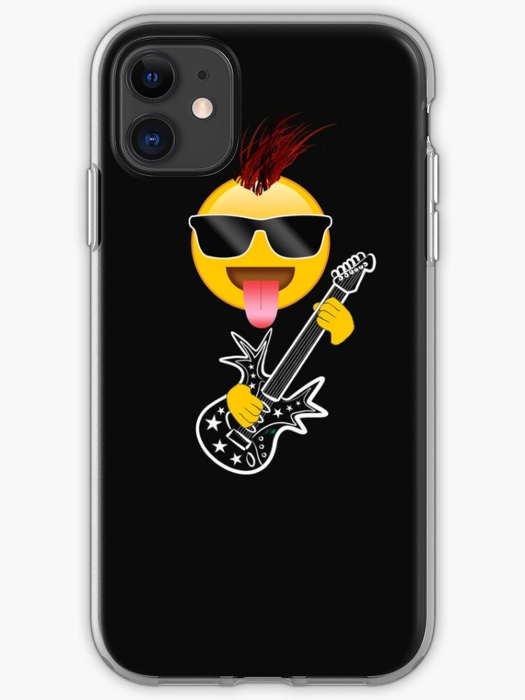 Emoji Punk Rock Guitar Player With Mohawk Iphone Case Cover By