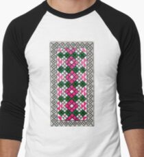 Ковровый узор балкарского или карачаевского войлочного ковра - Carpet pattern of the Balkarian or Karachai felt carpet Men's Baseball ¾ T-Shirt