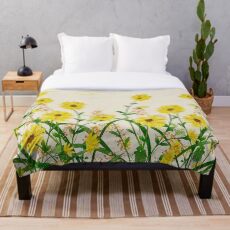 Gelbe Wildblumen Fleecedecke