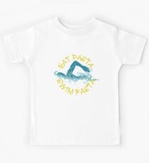 Eat Pasta Swim Fasta Swimming Pun - Funny Swimming Pun Gift Kids Tee