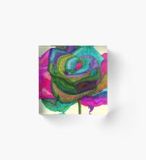 Pink Pedals (Rainbow Rose) Acrylic Block