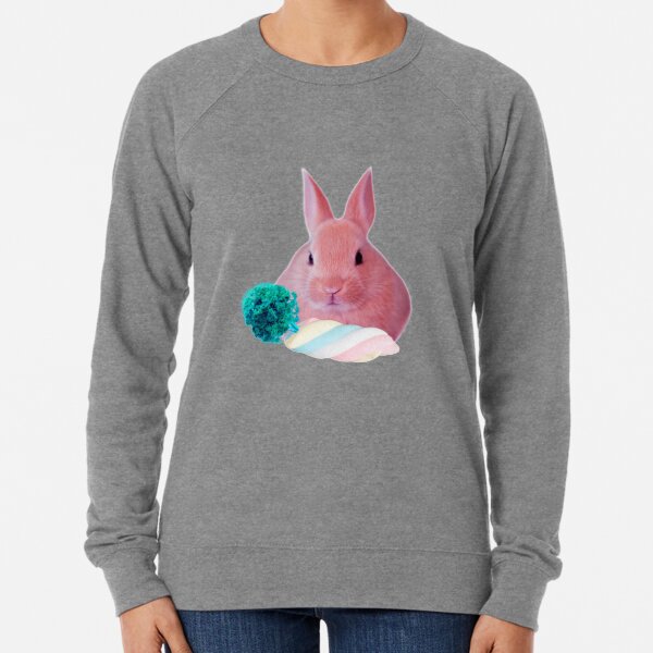 Pink Rabbit with carrot marshmellow by Alice Monber Lightweight Sweatshirt