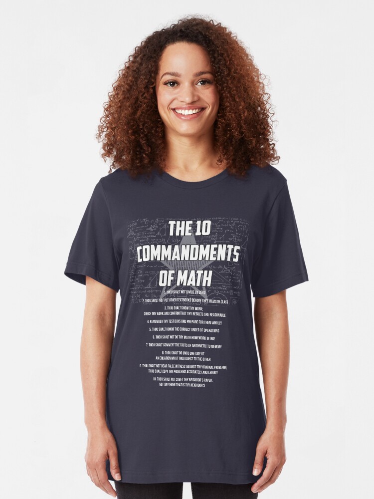 Alternative Ansicht von The 10 Commandments Of Math - Funny Mathematics Pun Gift Slim Fit T-Shirt