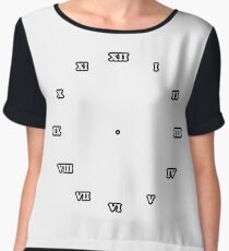Clock dial with Roman numerals Chiffon Top