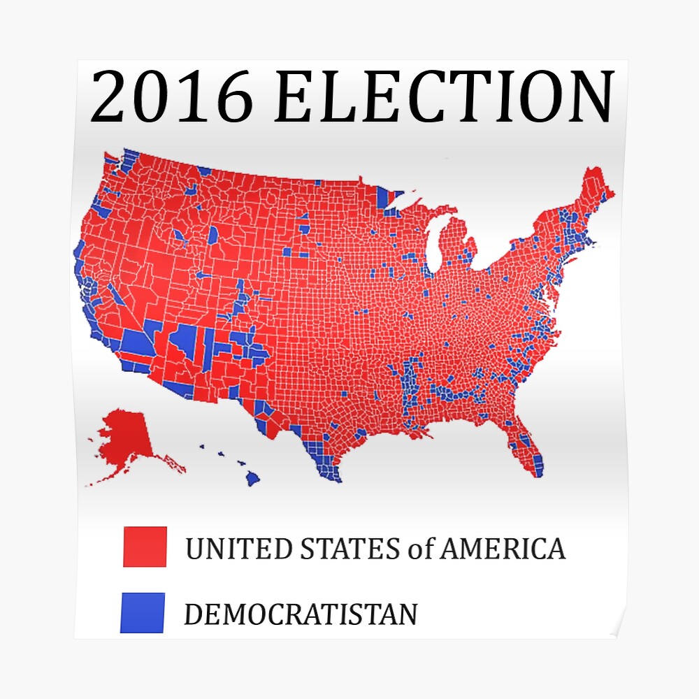 2016 Electoral Map By County