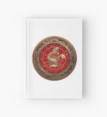 Western Zodiac - Golden Scorpio - The Scorpion on White Leather Hardcover Journal
