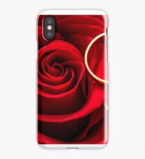 Valentine's Day Red Rose and Rings iPhone Case