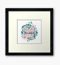 He Has Made Everything Beautiful In Its Time Bible Verse Floral Design Framed Print