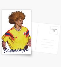 Carlos Valderrama - Football Legends Postkarten