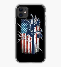 Vinilo o funda para iPhone Regalo para el instalador de líneas - Lineman con la camisa de la bandera americana